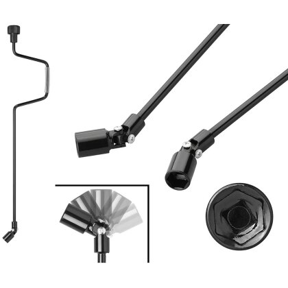 Handkurbel Verlängerung 740 mm / 19 mm – mit Kardangelenk für Ausdrehstütze und Kurbelstütze – robuste Metallkurbel für Wohnwagen und Anhänger – leichtgängige Verlängerung zur Höhenverstellung