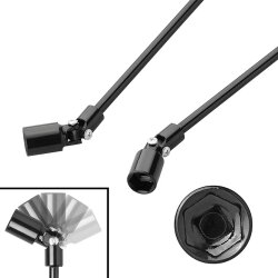 Handkurbel 19 mm / 840 mm – mit Kardangelenk Adapter-Verlängerung für Wohnwagen- und Anhängerstütze, Kurbelstütze, Stützen – Kurbel aus Stahl – komfortable für Anhänger und Wohnmobil