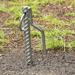 4 x Zeltheringe bzw Erdanker – 41 cm lange Heringe aus Stahl mit Haken – ideal für harte Böden, Vorzelte & Markisen Camping Zubehör