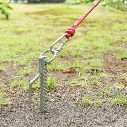 4 x Zeltheringe bzw Erdanker – 41 cm lange Heringe aus Stahl mit Haken – ideal für harte Böden, Vorzelte & Markisen Camping Zubehör