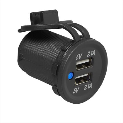 Doppel Auslauf USB Von Einbaustrahler 12V/24V Universal für Wohnmobil Auto  & Lpe
