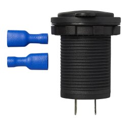 KFZ USB Doppelsteckdose Einbau 12V 24V Dual Ladegerät USB A 2x2100mA mit LED Staubschutzkappe 1 Stück