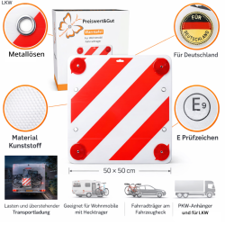 Warnschild Fahrradträger 50x50 cm Warntafel Rot...