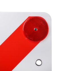 Warntafel 50x50cm für Wohnmobil Fahrradträger Anhänger - Warnschild Rot Weiß aus witterungsbeständigem Kunststoff mit 4 Rückstrahlern 4 Metallösen für Ladungssicherung