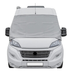 AS Frontscheibenabdeckung für Fiat Ducato X290 ab 2014 Peugeot Boxer II und Citroën Jumper II – Perfekte Scheibenabdeckung für Wohnmobile Abdeckung zum Schutz vor Frost und Sonne Farbe grau AS