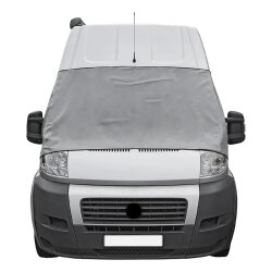 Frontscheibenabdeckung Wohnmobil kompatibel mit Fiat Ducato X250 Peugeot Boxer Citroën Jumper UV-Schutz Isolierung gegen Hitze und Kälte magnetische Befestigung Türmontage Weiß