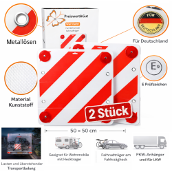 2x Warnschild Fahrradträger Warntafel Rot Weiß...
