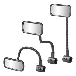 2x Fahrrad Rückspiegel konvex mit Flexarm 22 cm für Lenker 27 mm rechts & links mit Lackschutz