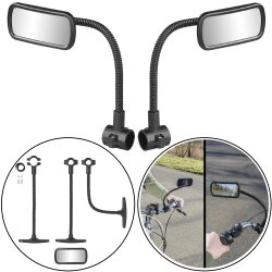Fahrrad Rückspiegel 2 Stück konvex mit Flexarm...