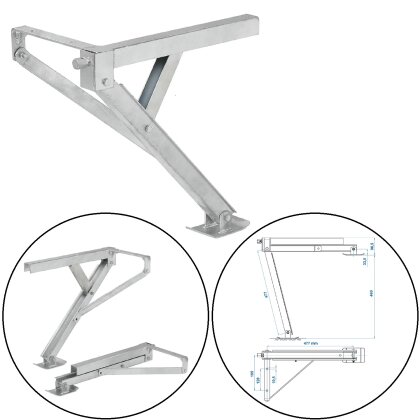 Kurbelstütze für links vorne oder rechts hinten statisch 600kg Anhänger Wohnwagen