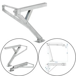 Kurbelstütze 600kg 477x195x460 links vorne oder...