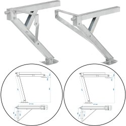 2x Stützen Höhenverstellbar L & R 600kg je Stück Wohnwagen Stützen 477x195 Höhe 460mm auch für Anhänger geeignet Top Gadgets mit Trapezgewinde Nivellierstütze