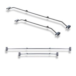 2 x Flachplanenbügel Metall 100–155 cm verstellbar für Anhänger Plane, beschichtet, 2,5 mm, Ø 22 mm, Planenbügel mit Klemmmontage für PKW-Anhänger Zubehör