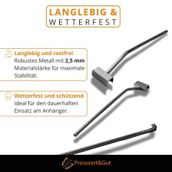 2x Flachplanenbügel für Anhänger – verstellbare Planenbügel für Flachplane 152–220 cm – Metall Bügel 2,5 mm – Anhänger Planenbügel – Stützstange für Anhängerplane