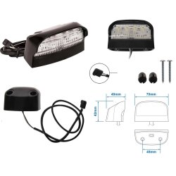 LED Kennzeichenleuchte 12V 24V ECE E9 – wasserdicht mit 1 m Kabel – 70 mm Gehäuse und 45 mm Bohrungsabstand – geeignet für Anhänger, PKW und LKW