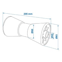 1x Kielrolle Bootzubehör ∅98-68mm-60mm Bugschutz aus PE Trailerrolle Bootstrailer