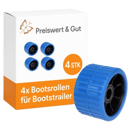 Bootsrolle PE 73mm 118mm Durchmesser leichtes Slippen robuste Konstruktion einfache Montage 22mm Bohrung 40mm Länge ideal für Bootstrailer & Bootsanhänger 4 x
