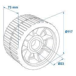 Bootsrolle PE 73mm 118mm Durchmesser leichtes Slippen robuste Konstruktion einfache Montage 22mm Bohrung 40mm Länge ideal für Bootstrailer & Bootsanhänger 4 x