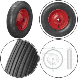 Ersatzrad 4.80 4.00-8 Luftreifen Ø400mm Nadellager...