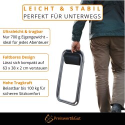 Campinghocker 40x40 cm klappbar und faltbar als leichter...