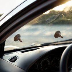 4x Saugnäpfe grau aus PVC mit starker Haftkraft als Saugnapfhaken für Thermomatte Frontscheibenabdeckung im Wohnmobil Auto & Camping Ø 4,4 cm