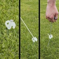 20x Felsbodenhering Heringe 20cm Haken LEUCHTET Heringzieher Erdnägel Heringset