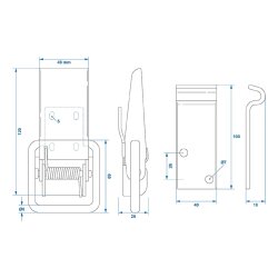 Spannverschluss Stahl Exzenterverschluss Hebelverschluss 140x7mm Anhänger 2025