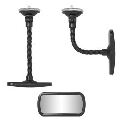 Zusatzspiegel Auto universal konvexer Innenspiegel mit Flexarm 12 cm Saugnapf Ø5,5 cm Rückspiegel Erweiterung für Fahrschule Babybeobachtung 11x5 cm 1 Stück