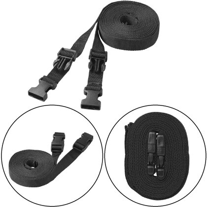 Spannbänder 2 Stück 3m Verlängerung schwarz Gepäckgurt Koffergurt Bandverlängerung für Abdeckplane Wohnwagen robust verstellbar mit Clipper Verschluss 3,5cm breit