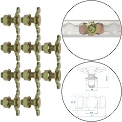 10 x Stud Fitting Double Bolzen 3/8 für Zurrschienen Airlineschiene Ankerschiene