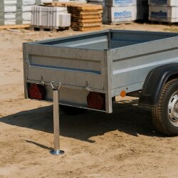 2 x Anhängerstütze 700 mm – Abstellstütze für PKW Anhänger, 150 kg Tragkraft, Stahl verzinkt, Ø 48 mm, stabil und rostfrei