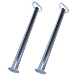 Anhänger Stützen 700 mm für PKW Anhänger aus verzinktem Stahlblech Ø 48 mm Abstellstützen 2er Set mit 150 kg Traglast pro Stütze zur sicheren Abstützung