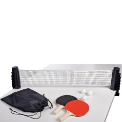 Tischtennis-Set mit Netz 2 Schläger 3 Tischtennisbälle max ausziehbar Netz 168cm