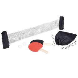Tischtennis Set Outdoor & Indoor – Tischtennisschläger ausziehbarem Netz, 2 Schläger, 3 Bälle – Tischtennisbedarf für jede Gelegenheit!