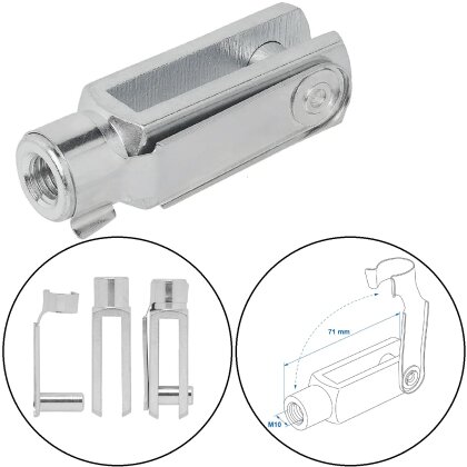 Gabelkopf Befestigung Bremsseil Anhänger M10 71mm kompatibel Knott ALKO Peitz