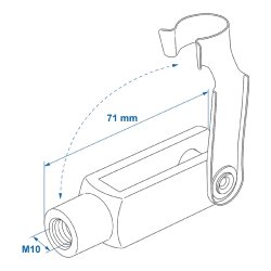 Gabelkopf Befestigung Bremsseil Anhänger M10x71mm kompatibel für Knott ALKO Peitz