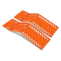 Sandbleche Anfahrhilfe 2er Set faltbar als Traktionshilfe bis 3 Tonnen 60 cm für PKW Wohnmobil Offroad geeignet für Sand Schnee und Matsch in Orange