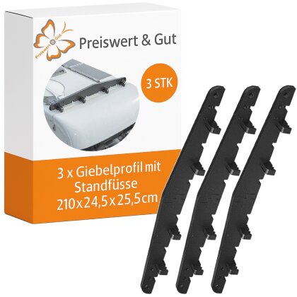 Abstandshalter für Dachschutzplane 3er-Set Dachaufsteller aus EPP-Schaum – ideal für Giebelprofil Wohnwagen. Wetterfest, mit Führungsschienen – 210 x 24,5 x 25,5 cm