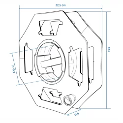 2x Kabeltrommel leer bis 25 Meter Set Kabelaufroller mit Drehknopf - Schlauchtrommel für CEE Kabel Gartenschlauch Seil Camping Garten Innenachse 13,2 cm Kunststoff schwarz gelb