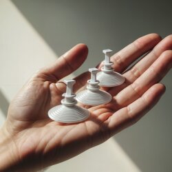 Saugnapf Set 16 Stück Ø 4,4 cm für Thermomatten Frontscheibenabdeckungen geeignet für Wohnmobile Fiat Ducato Peugeot Boxer Citroën PVC grau Rutschverhinderer für Glas Spiegel Fliesen Camping