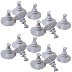 Saugnapf Set 16 Stück Ø 4,4 cm für Thermomatten Frontscheibenabdeckungen geeignet für Wohnmobile Fiat Ducato Peugeot Boxer Citroën PVC grau Rutschverhinderer für Glas Spiegel Fliesen Camping