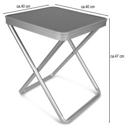 2 x Campinghocker mit Tischplatte 40x40 cm Klapphocker Sitzhöhe 45 cm
