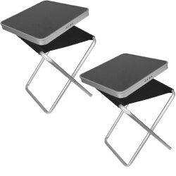 2x Camping Tisch klappbar 3.1 Camping Hocker faltbar 45 cm Sitzhöhe 1,4Kg 100KG