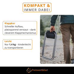 2x Camping Tisch klappbar 3.1 Camping Hocker faltbar 45 cm Sitzhöhe 1,4Kg 100KG