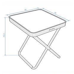 Campinghocker faltbar mit Tischplatte 2er Set – Klapphocker aus Aluminium belastbar & tragbar – Sitzhöhe 45 cm – leichter Outdoor Hocker für Camping & Garten