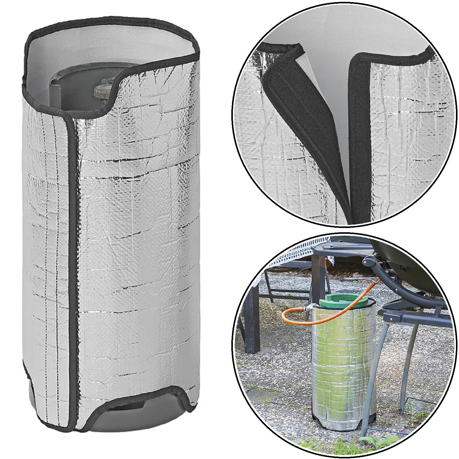 Gasflaschenhlle 5 kg Isolierung reflektierend Klett Camping - Preiswert &  Gut, 12,59