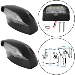 2 x LED Kennzeichenleuchte 10-30V Wasserdicht ECE...