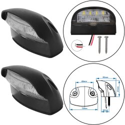 LED Kennzeichenleuchte 10 bis 30 V wasserdicht IP67 ECE R4 – Kennzeichenbeleuchtung 2er Set mit 4 SMD LEDs 1 W – Nummernschildbeleuchtung für PKW LKW Wohnmobil und Anhänger