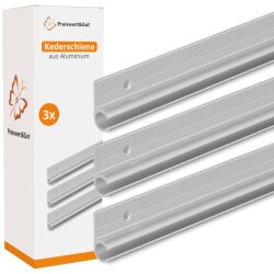 3STK Kederschiene 7-9 mm Alu silber eloxiert 90 Grad...