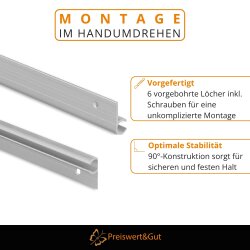 3x Kederschiene Alu 90° 100 x 2,7cm – als Wohnwagen Zubehör und auch Zurrschienen mit 6 Schrauben für Ø7–9mm Kederleisten Haken, Sonnensegel Keder und Airlineschiene Zubehör